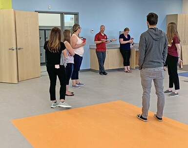 Staff at Huntsville School had the opportunity to tour the replacement building and provide input on some of the finishing touches in the $11-million project.