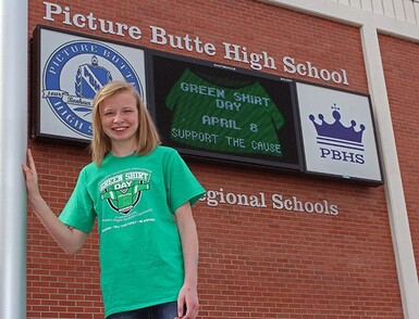 Picture Butte High School student Meeya Arneson will be having a kitchen table talk about organ donations.