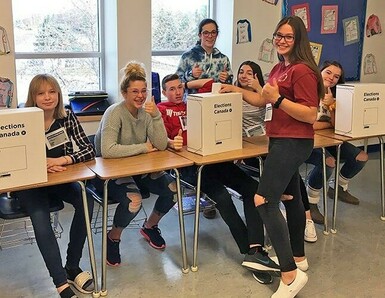 Grade 9 students at Picture Butte High School put on Student Vote Day.
