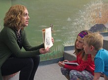 Dayna Anwender gets expressive while sharing a book with students in Palliser Regional Schools’ Summer Reading Club at Jennie Emery Elementary School.
